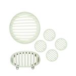 AllExtreme EXPAG6P PVC Front Rear Head Light Grill Cover Set with Tail Lamp Indicator Cup Compatible for Old Model Bajaj Avenger 150,180,200,220cc (6 Pcs, Radium)