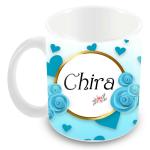 Jiya EnterpriseTuelip White Ceramic Printed Design Of Name Chira Coffee Mug - 350 ML
