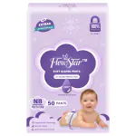 FLEWSTAR 50 PCs Baby Nicker Slim & Comfort Disposable Baby Diapers- Baby Care Diaper Pants-Slim & Comfort Disposable Baby Diapers- Cottony Soft High Absorb Technology-Pack Of 1 (New Bron/X-Small)
