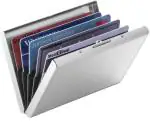 StealODeal Silver Water-Resistant Stainless Steel Metal Business ATM 6 Card Holder (Set Of 1)