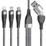 Verilux Usb C Cable, 5 In 1 Usb C Charging Cable Universal Usb C Usb Charging Cable With Fast Charging Multi Port Usb C Charging Cable For Phone, Laptop, Game Console, Tablet