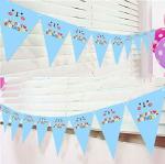 AMFIN Party Flags Banner for Birthday Decoration, Party Flags Decoration for Weddings, Engagement, Baby Shower Decoration Material, 1st Birthday - Face Printed (Blue)