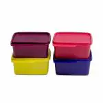 Tupperware keep tab small plastic container set of 4 multicol