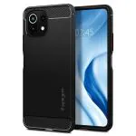 Spigen Matte Black TPU Rugged Armor Back Cover Case For Xiaomi Mi 11 Lite Mi 11 Lite 5G