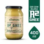 Go Naturel Premium A2 Gir Cow Ghee | Vedic Bilona Hand Churned Method | Immunity Booster | Non GMO |Organic Packaging (400 ML)