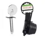 FIRST FRONT Stainless Steel SS Pizza Cutter With 8 Pcs Plastic Black Measuring cups and (Multicolour, Pack of 2)