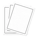WAYTOBUY A4 60 Normal Quality Papers for Assignment Or Project with Black Border and Thin Lines, One Side Thin Ruled (Single Thin Line) for Students (70 GSM Normal Quality, 60 Papers, BLKTHN2021)