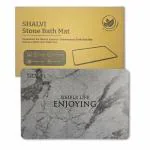 SHALVI Stone Bath Mat, Diatomaceous Earth Bath Mat Water Absorbing Non-Slip Quick Drying, Easy to Clean - Ideal for Bathroom, Shower Floor, Bath Tub & Kitchen Counter (60 X 39 CMS) (Black)