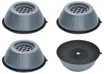 SCENTY COLLAPSIBLE Washer Dryer Anti Vibration Pad with Suction Cup Feet, Fridge Washing Machine, Leveling Feet Anti Walk Pad Shock Absorber Furniture Lifting Base (4 Piece) ((MS-004, Round, Dark Grey))
