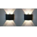 Gesto Wall Lights - 4W IP65 Waterproof Wall Lamp,2 Way Exterior Wall Light for Decoration| Up Down Light for Balcony | Outdoor Wall Lights for Elevation,Garden & Patio Lights -(Warm White)-Pack of 2