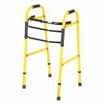 Medsor Impex Premium Walker Durable & Dependable Mild Steel Foldable & Height Adjustable Lightweight Walker & Better Mobility for Men/Women/Old Age People (Yellow)