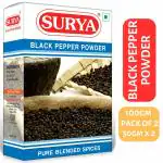 Surya 100g Black Pepper (Kali Mirchi) Powder (Pack of 2; 50g Each)