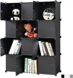 KriShyam 12 Door Plastic Sheet Wardrobe Storage Rack Closest Organizer for Clothes Kids Living Room Bedroom Small Accessories/bookcase/toys