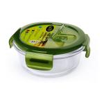 Home Puff Airtight and Leak Proof Round Borosilicate Glass Lunch Box - 400 ml