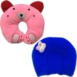 Chinmay Kids Combo of New Born Baby Soft Head Support Pillow with Mustard Seeds & Baby Soft Neck Support Pillow for Head Shaping (0-12 Months, Pack of 2) (Pink- Blue)