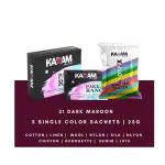 Kadam Pakka Rang Fabric Dye Colour | 25G Pack | Includes Dyfix Color Fixer | Permanent Fabric Dyes For Old Faded Jeans And Clothes (Dark Maroon) Dark