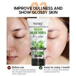 KURAIY 100% Natural NEEM ALOE VERA Facial Cleanser Skin Cleansing Moisturizing Anti Acne Blackhead Remove Skincare Face Wash