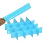 Kuber Industries Drawer Divider|Plastic Adjustable Drawer Organizer|Flexible Drawer Dividers For Socks|Tie|Makeup|Kitchen|Dresser|Pack of 1|8 Pcs Set (Assorted)