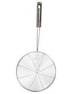 Kuber Industries Multiuses Stainless Steel Deep Fry Jhara Skimmer Puri Strainer with Handle, 16cm (Silver)