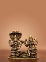 DecorTwist Brass Handcrafted Narayana/Vishnu Laxmi Idol/Statue
