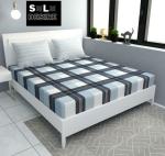 FLUFFANDFUR Super King Size bedsheet with Elastic Glace Cotton bedsheets fits Upto 12 inch Mattress for Double Bed with 2 Pillow Cover(72x78)