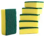 CLEANADO Sponge Scrub Pad for Utensils Cleaning in Kitchen Long Lasting Stain Removal Scrubber for Dish wash Liquid - Pack of 4
