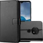 Juberous Leather Magnetic Vintage Flip Wallet Case Cover for Nokia 6.2 (Black)