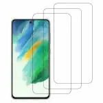 Kite Digital Samsung S21 FE Transparent Tempered Glass Screen Protector with Full Screen Coverage - Except Edges and Easy Installation Kit (Pack of 3)