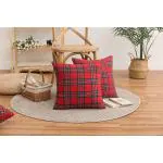 The Purple Tree Scottish Tartan Christmas Cushion for Living Room Sofa (Pack of 2, 16x16 inch) Christmas Theme Cushion, Sofa Cushion, Christmas Decor , Best Christmas Gift, Xmas Gift.