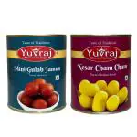 Yuvraj sweets Mini Gulab Jamun & Kesar Cham Cham combo pack (1 kg x 2 ) pack