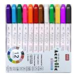 TAPAHPRIYAY_Acrylic Marker - 36 Colors Acrylic Water Color Markers, Water Based Ink Markers Pen for Rock Painting, Canvas, Photo Album, Craft, School Project, Glass, Ceramic, Wood, Metal
