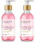 Sevaen Body Wash Drizzle With Sandalwood, Rose And Jojoba Oil For Men And Women 600 ml - 2 Pc
