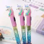 SAMVARDHAN Pack of 3 Unicorn LED Glitter Water Filled Gel Ink Pen for Kids