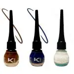KINDED Chocolate Brown, Royal Blue and White Pearl Waterproof Smudgeproof Longlasting Liquid Eye Liner, 5 ml - Pack of 3