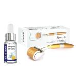 LEEPOSH 2 Mm Derma Roller 192 Titanium Needles Sterile Safe And Effective Serum For Scar And Blemishes Whitening Hyaluronic Acid Vitamin C 120 Ml (Pack Of 2)