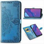 ClickCase Royal Mandala Design Faux Leather Magnetic Card Holder Wallet Kickstand Case Flip Cover For Huawei Nova 3I (Blue)