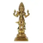 BHARAT HAAT Kalarambh Brass Kalbhairav God Idol Lord Shiva Form for Home Office Temple Mandir Pooja Puja Room Handicraft Medium Art (2.5 x 2.2 x 6 Inch (L x W x H) , Yellow)