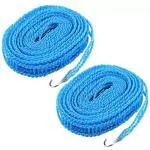 MBUYS MALL 5 Meters Anti-Slip Clothes Washing Line Drying Nylon Rope with Hooks 2 pcs Multicolor (Length: 5 m, Diameter: 50 mm)