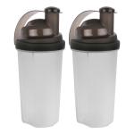 Priyaj Protein Shaker Bottle 700ml Leakproof Ideal for Whey Protein Mix Cycling Gyming Water Bottle Plastic Food Grade Unbreakable Freezer Safe Black White Pack of 2 Pro shakers Plastic