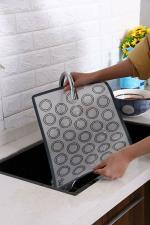 Kienlix Silicone Macaron Baking Mat - for Bake Pans - Macaroon/Pastry/Cooking Making - Professional Grade Nonstick (White and Red)