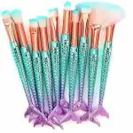 AVTY Makeup Brushes Set 10pcs 3D Mermaid Makeup Brush Cosmetic Brushes Eyeshadow Eyeliner Blush Brushes (Pack of 10)