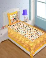 Gokul Handloom Cotton Bedsheet For Single Bedsheet/ Diwan Bedsheet With One Pillow Cover 60 x 90 Inch