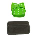 Crawl'in Green Baby Premium Nappies with Insert Pads Washable Reusable (0 - 2 Y+ ) Set of 3
