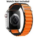 JOBINKA (Alpine Double Color 45mm Strap Black/Orange) Nylon Alpine Loop iWatch Strap Series Ultra / Series 8,7,6,5,4,3,2,1/SE Compatible For Strap 45mm/42mm/44mm/49mm Smart Watch Strap (Black/Orange)