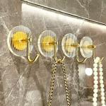 KATHIYAWADI Wall Hook Home Storage Hook Round Golden Hook Hanging Hook for Kitchen Bathroom Office Home Utility Hooks [Pack of 5]