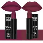 PERPAA Creamy Matte Lipstick Combo Set Of 2 Bright Long Stay Intense Color 3.5gm Each|Cherry Red,Dusky Maroon