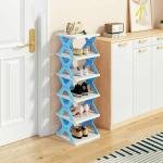 J and S House 6 Layer Shoe Rack,Stackable Shoe Storage Organizer Easy Clean Shoe Tower Rack
