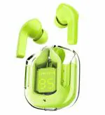 Amazm - Waterproof Earbuds with Transparent Case|25 Hours Playtime|Touch Control | ENC|Auto Pairing|10mm Drivers|5.1v Bluetooth (Green)