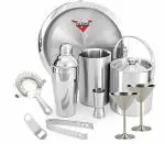VARNA STAINLESS STEEL Premium Barware | Bar Accessories | Bar Set | Cocktail Set (Set of 10 Pieces)