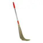Mazic Floor Broom Stick, Indian Brush Jhadu with Long Handle, Floor Broom Made of Natural Grass No Dust Broom for Home, Kitchen, Garage, Pantry, School, and Office